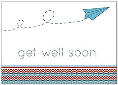 Get Well Paper Plane Card D5054D-Y